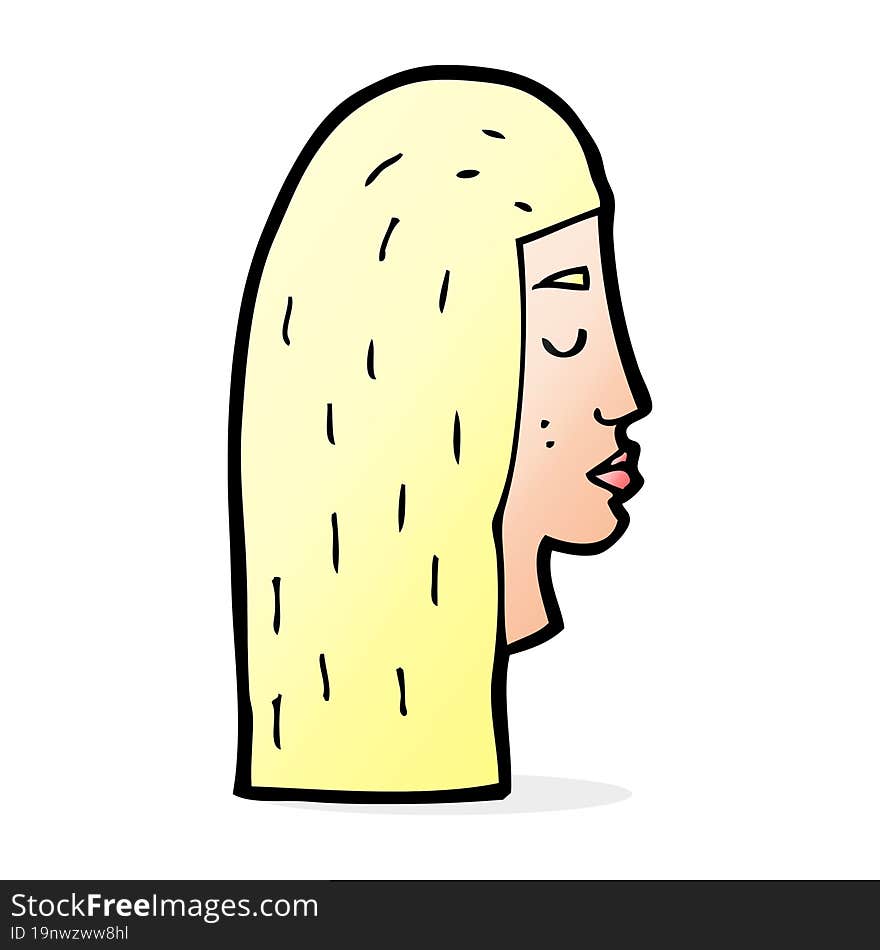 cartoon female face profile