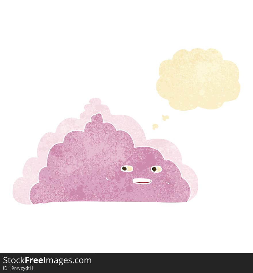 Cartoon Cloud With Thought Bubble