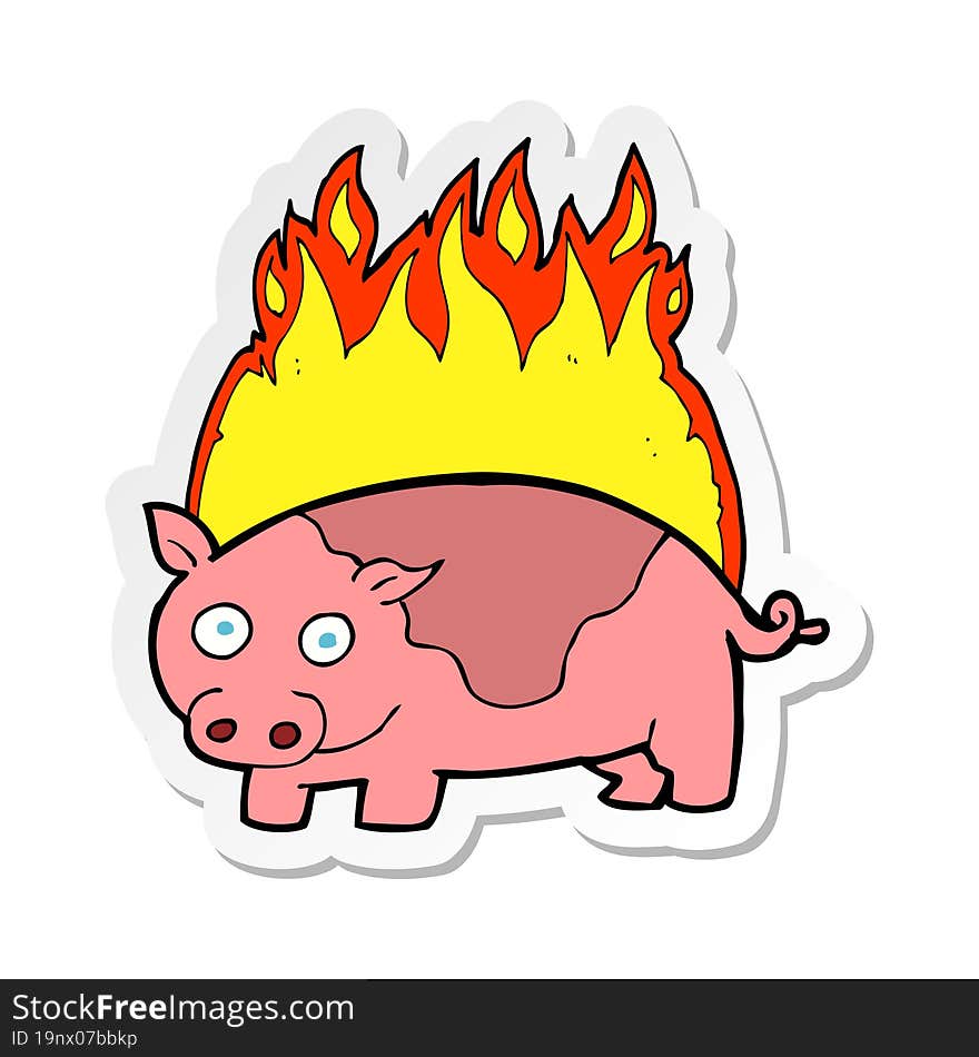 sticker of a cartoon roast ham