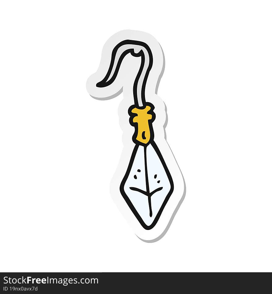 sticker of a cartoon diamond earring