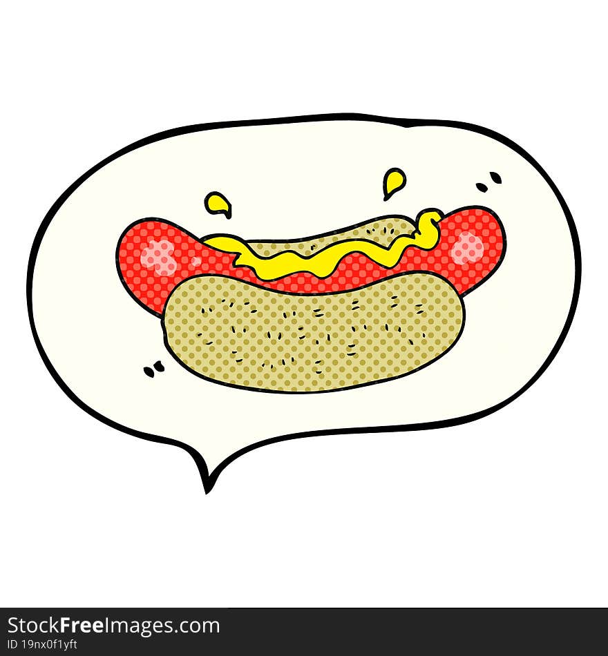 Comic Book Speech Bubble Cartoon Hotdog