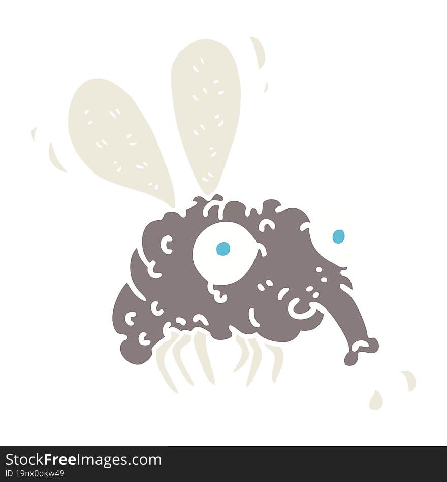 flat color illustration of fly. flat color illustration of fly