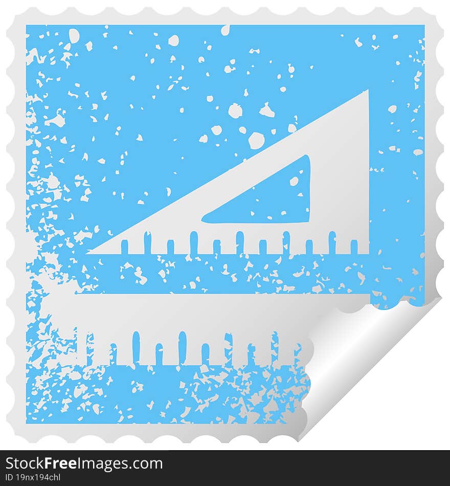 distressed square peeling sticker symbol maths set