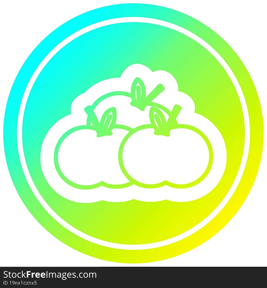 Pile Of Apples Circular In Cold Gradient Spectrum