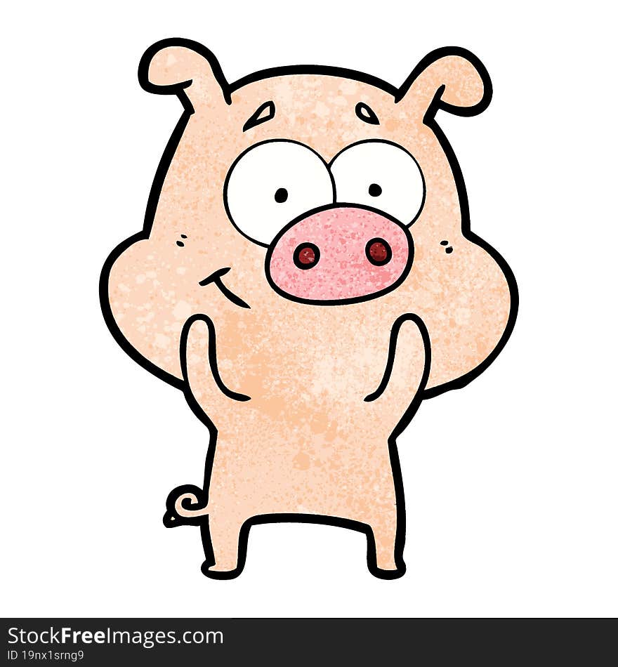 happy cartoon pig. happy cartoon pig