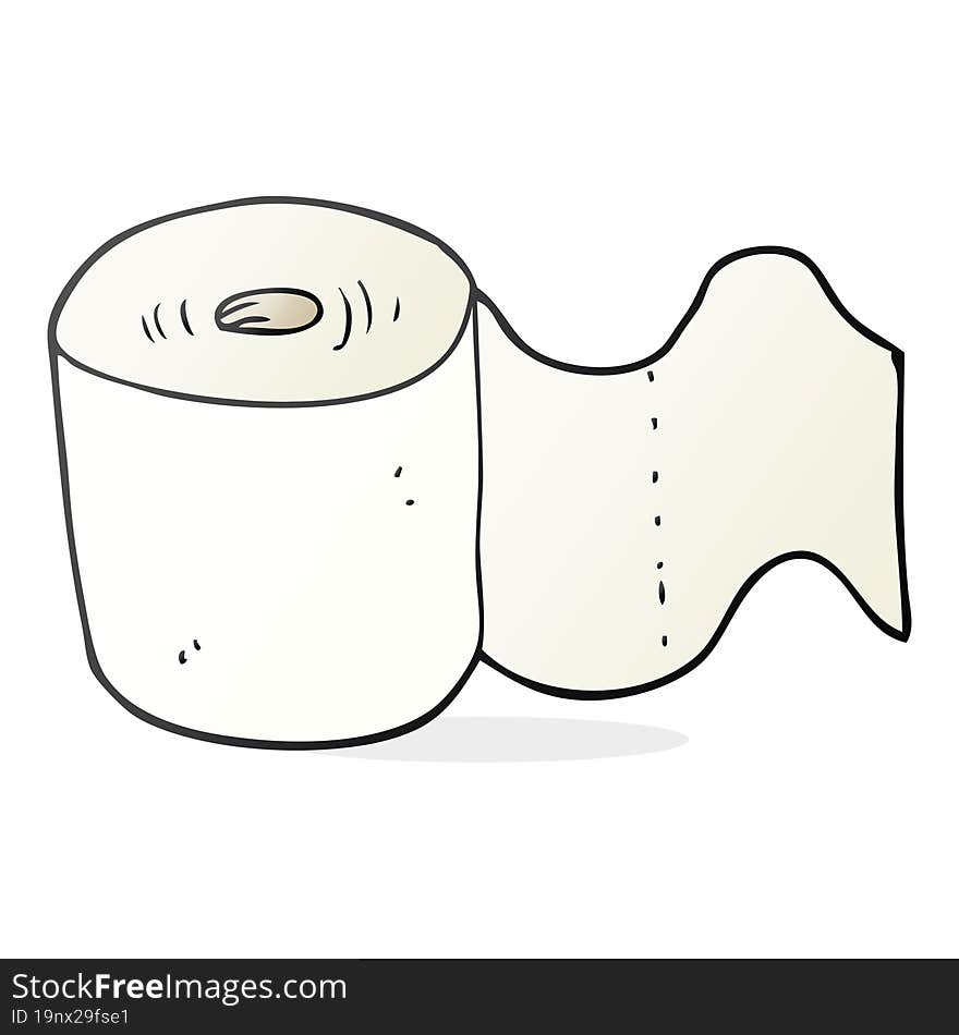 freehand drawn cartoon toilet roll