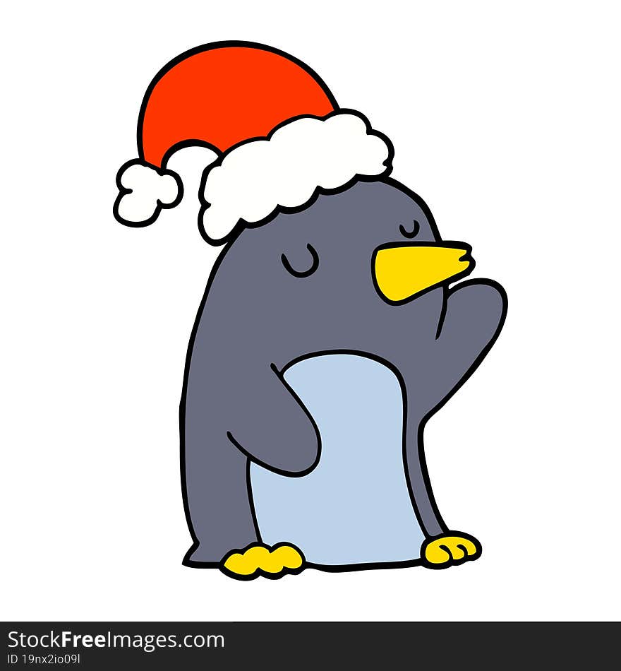 cute cartoon christmas penguin