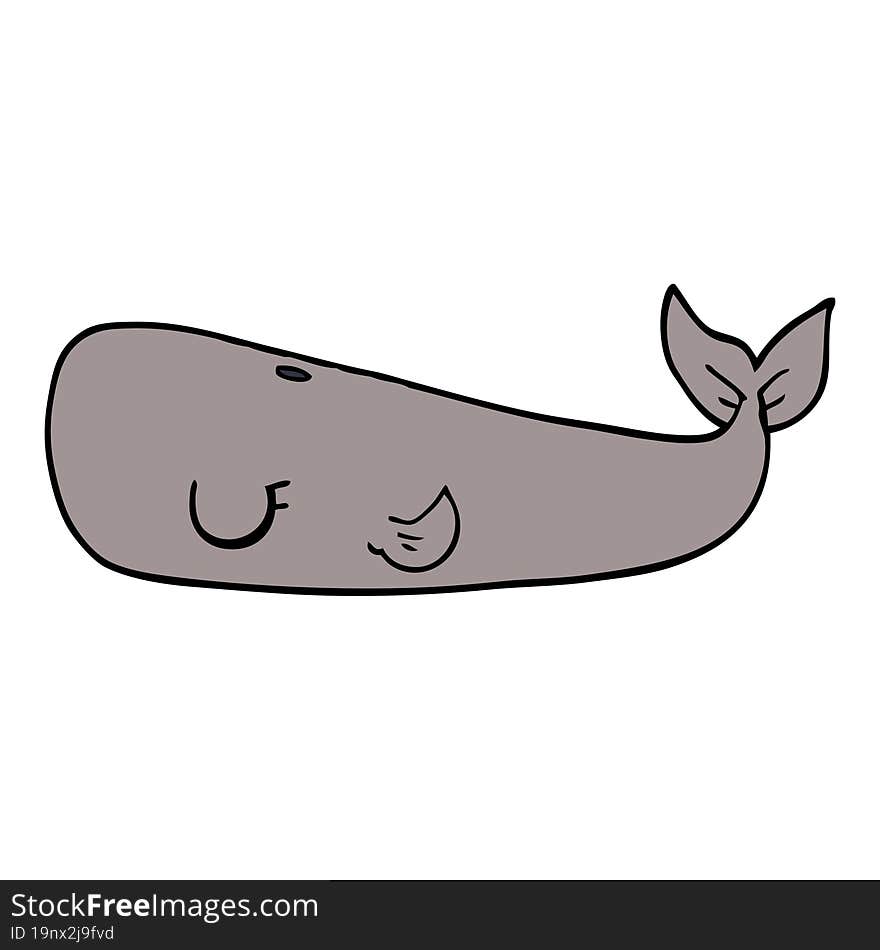 cartoon doodle whale