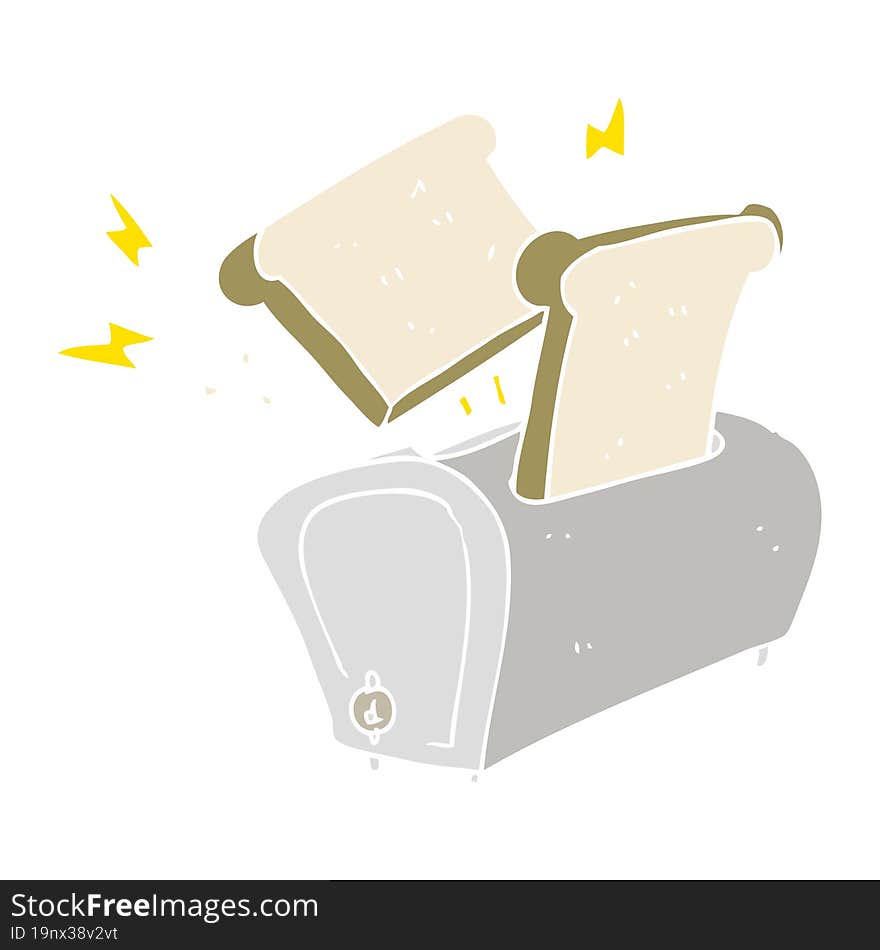 flat color illustration of toaster. flat color illustration of toaster