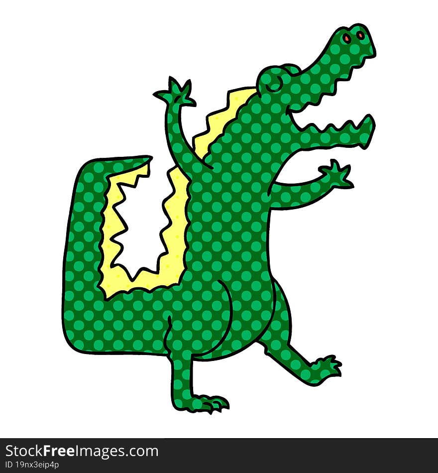 quirky comic book style cartoon crocodile