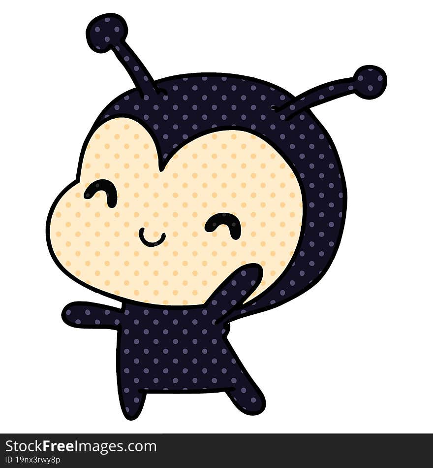 Cartoon Kawaii Of A Cute Lady Bug