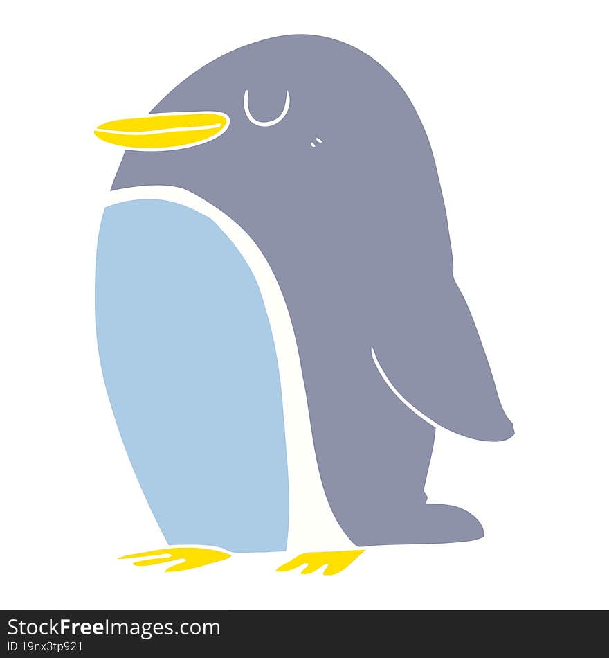 flat color style cartoon penguin