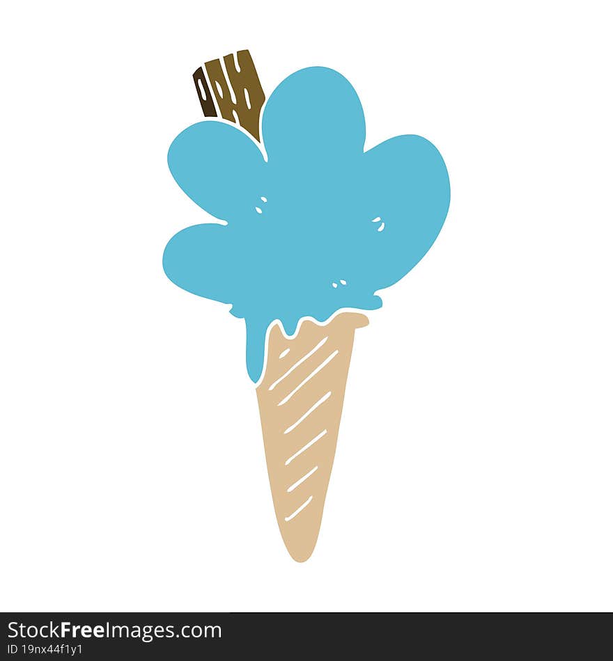 cartoon doodle ice cream cone