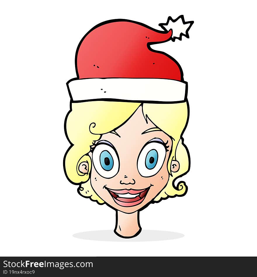 Cartoon Woman Ready For Christmas