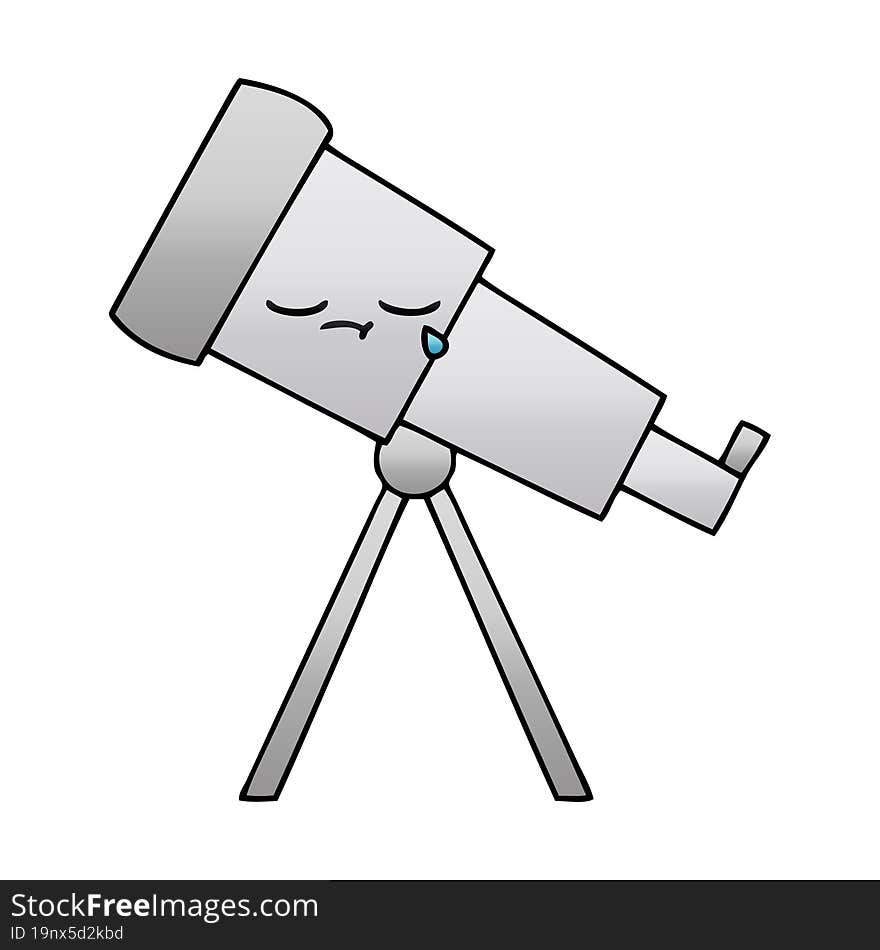 gradient shaded cartoon telescope