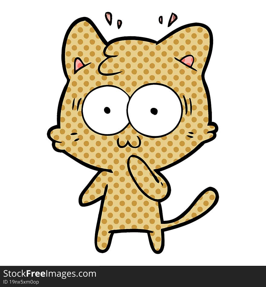 cartoon surprised cat. cartoon surprised cat