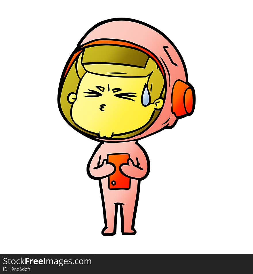 cartoon stressed astronaut. cartoon stressed astronaut