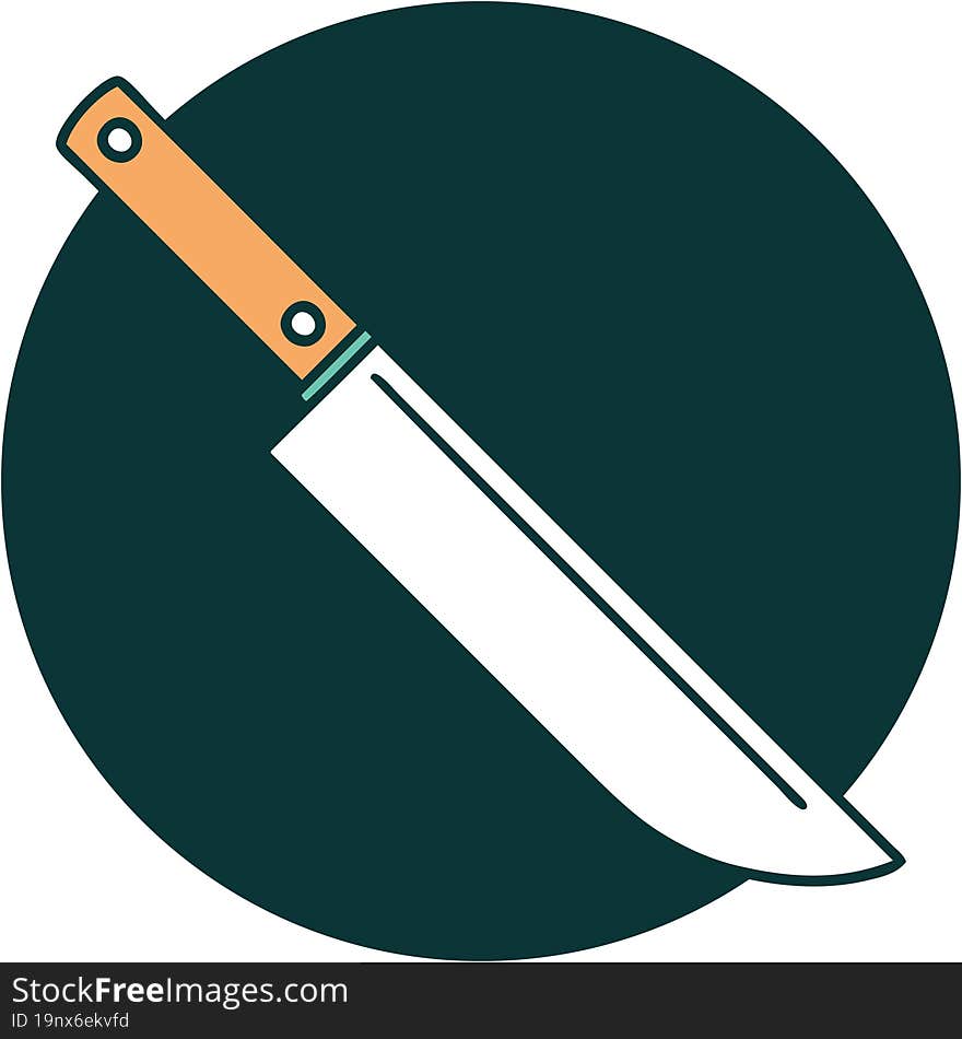 Tattoo Style Icon Of Knife