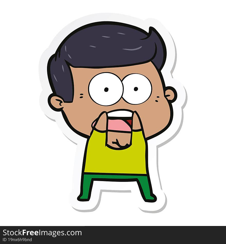 sticker of a cartoon shocked man