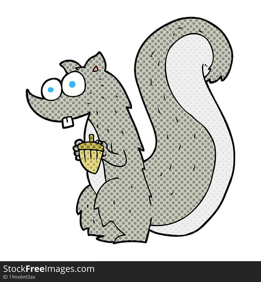 cartoon squirrel with nut