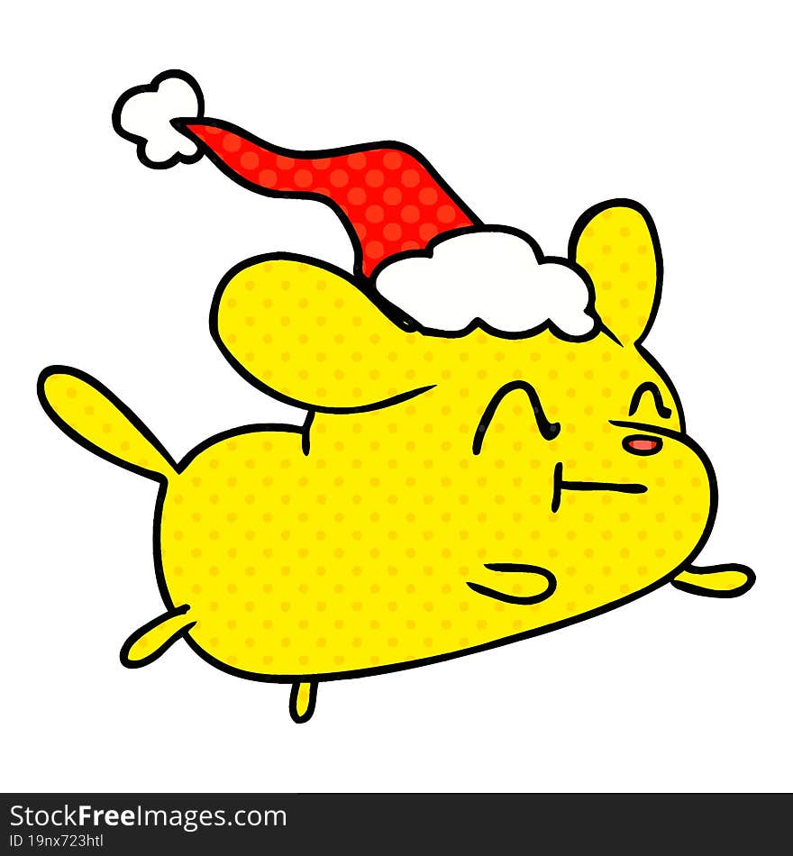 christmas cartoon of kawaii dog