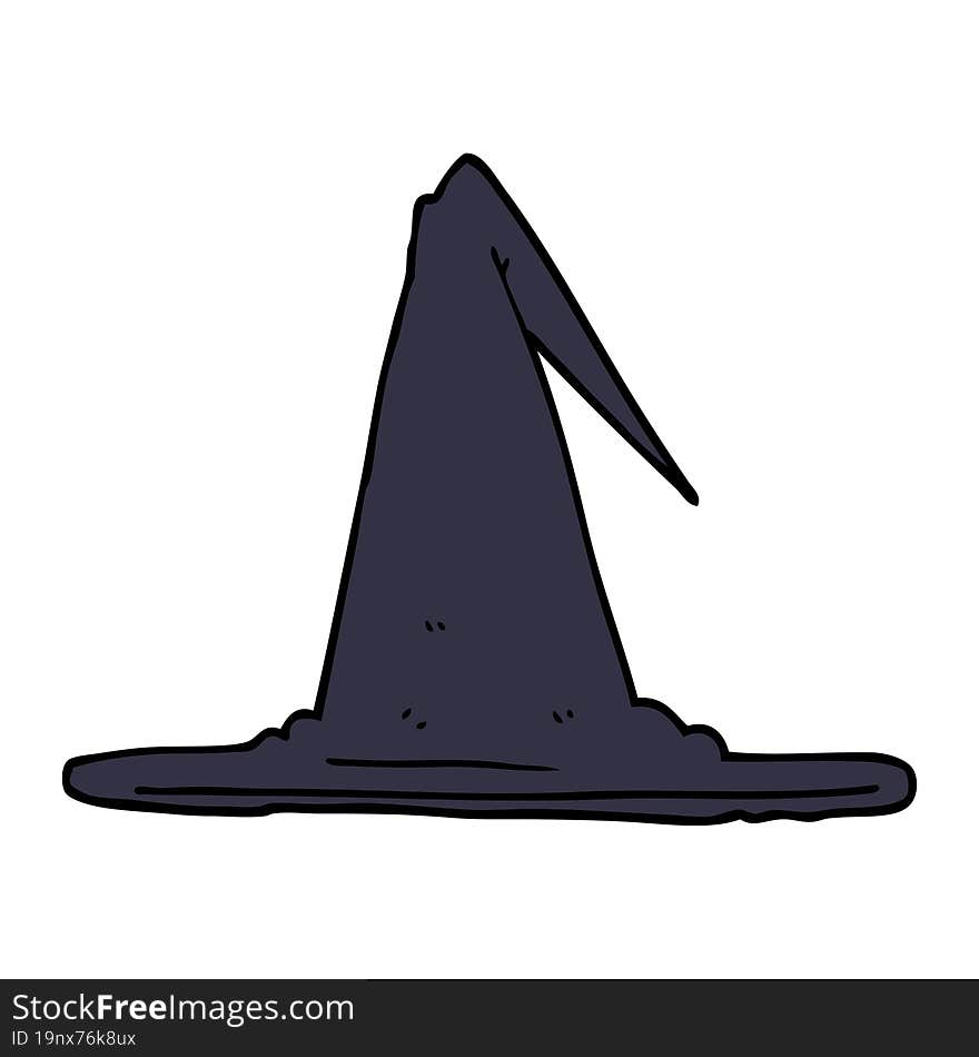 cartoon doodle witch hat