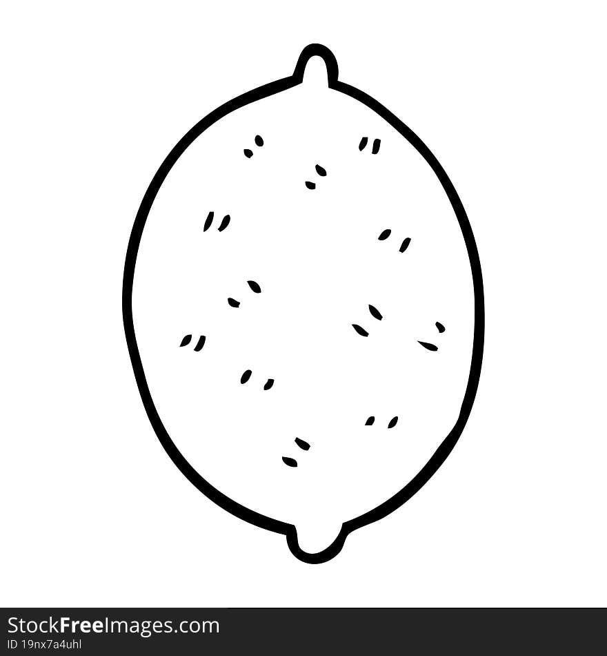 line drawing cartoon lime fruit