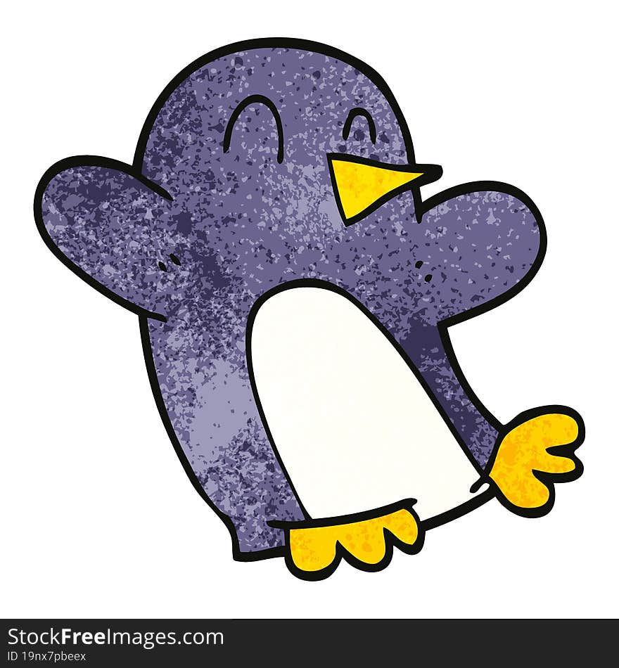 cartoon doodle christmas penguin