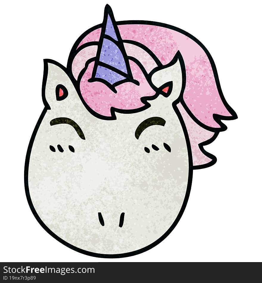 quirky hand drawn cartoon unicorn