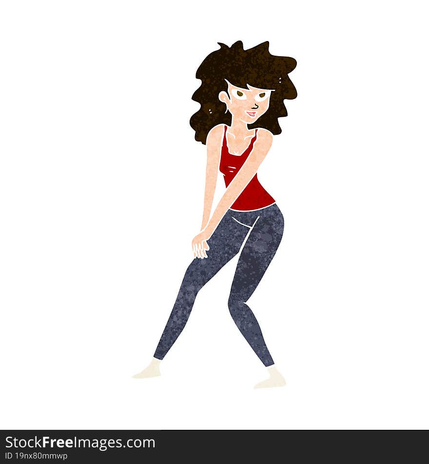 cartoon woman posing