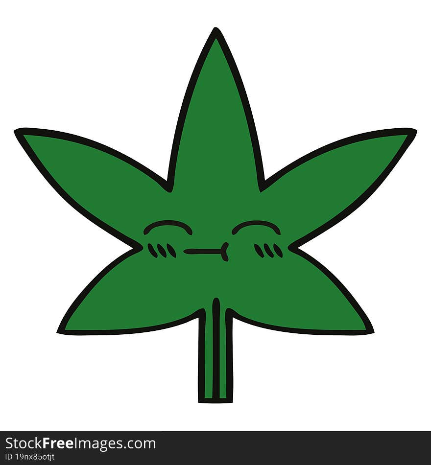 cute cartoon of a marijuana leaf. cute cartoon of a marijuana leaf