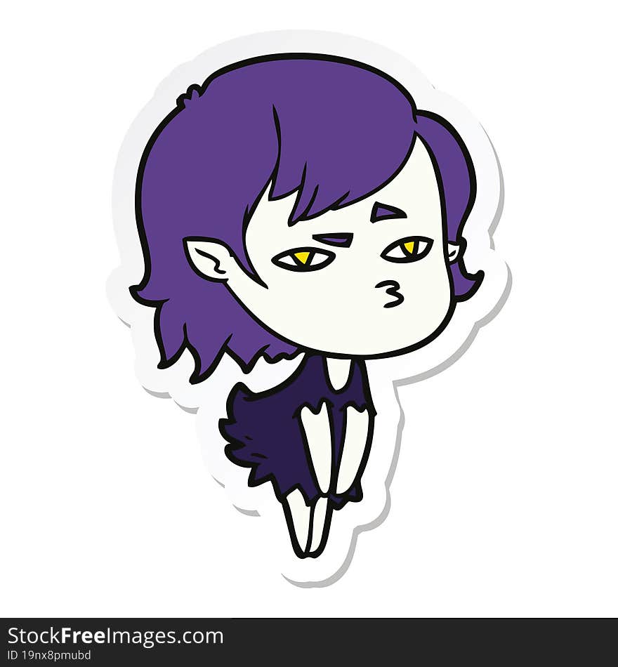 sticker of a cartoon vampire girl