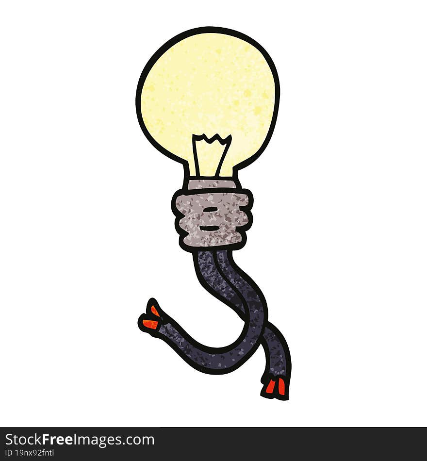 Cartoon Doodle Glowing Light Bulb