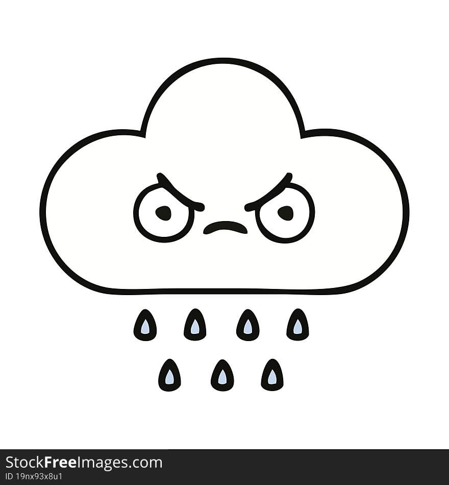 cute cartoon of a rain cloud. cute cartoon of a rain cloud