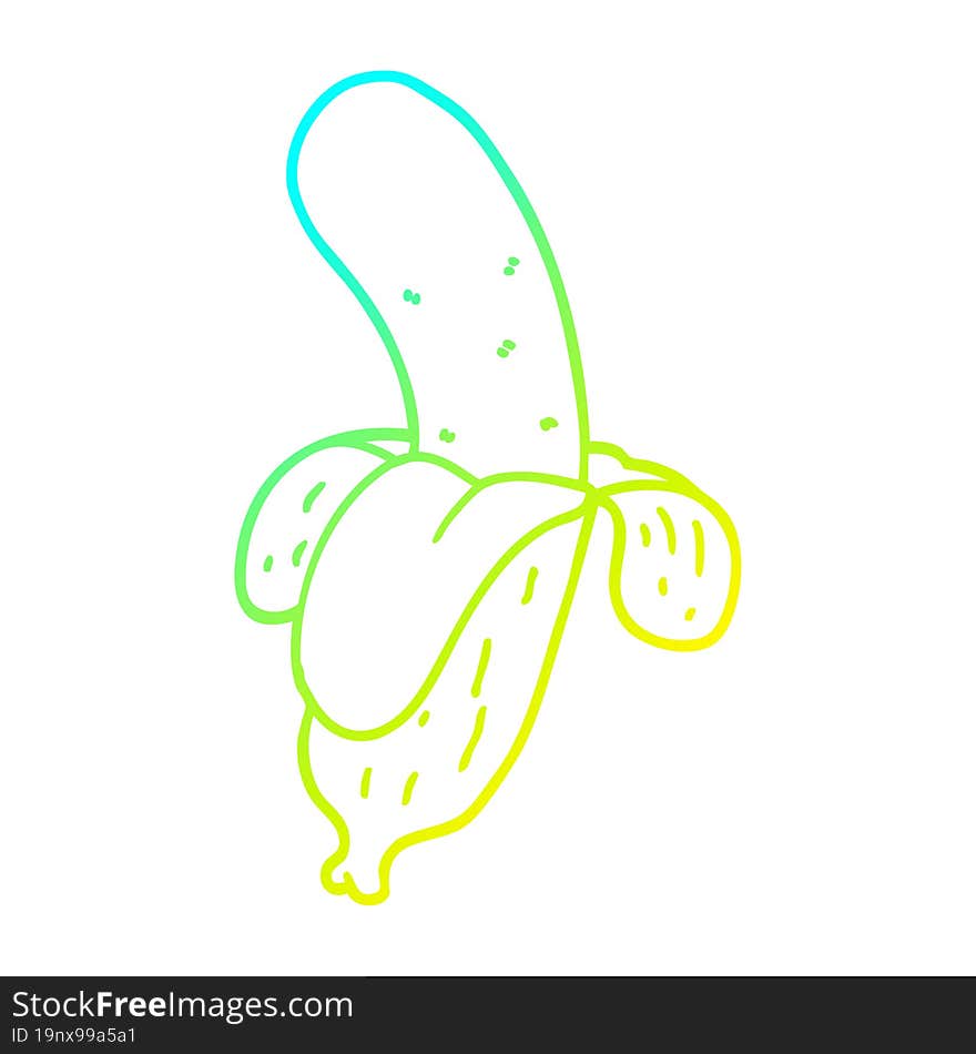 cold gradient line drawing cartoon banana