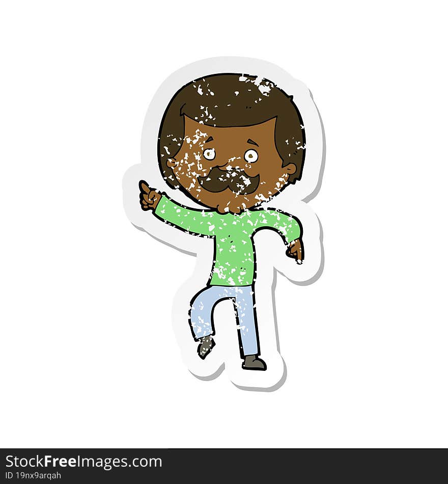 retro distressed sticker of a cartoon dancing dad