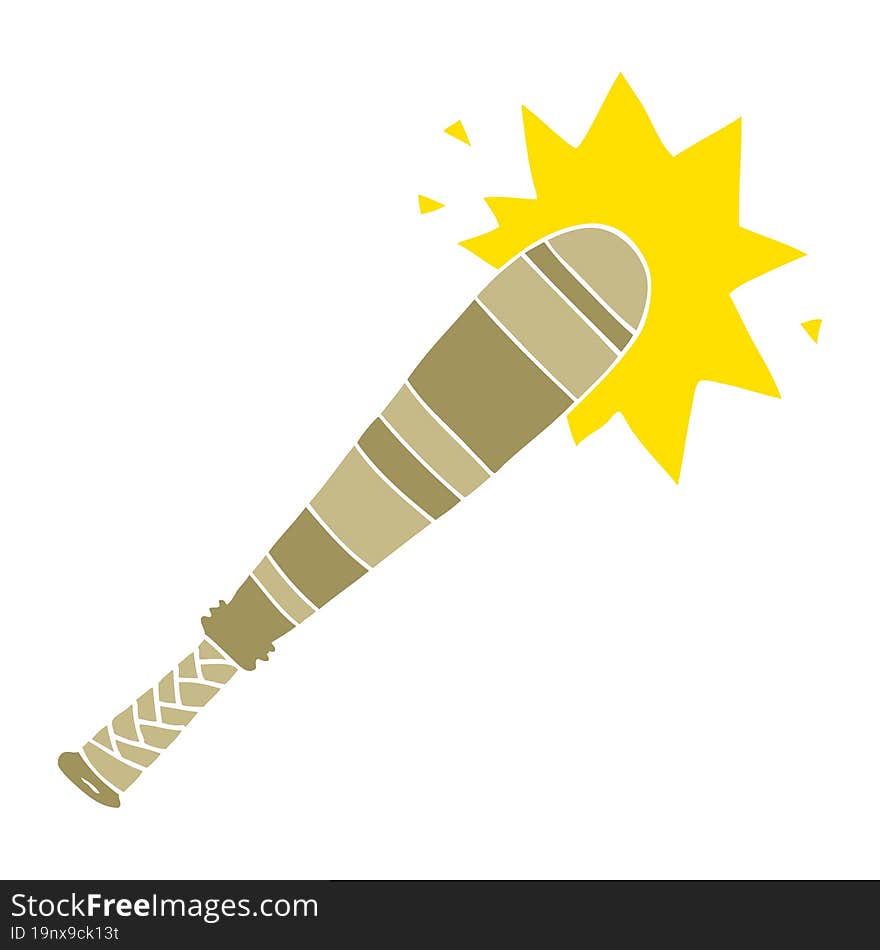 Flat Color Style Cartoon Baseball Bat Hitting