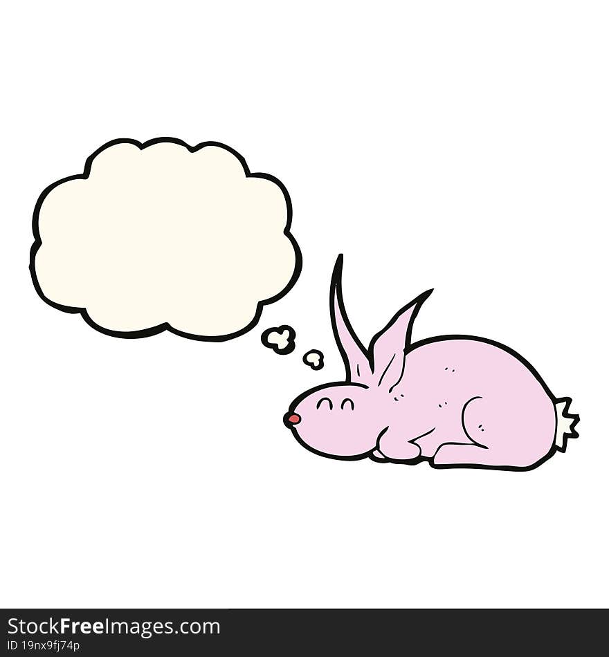 cartoon rabbit with thought bubble