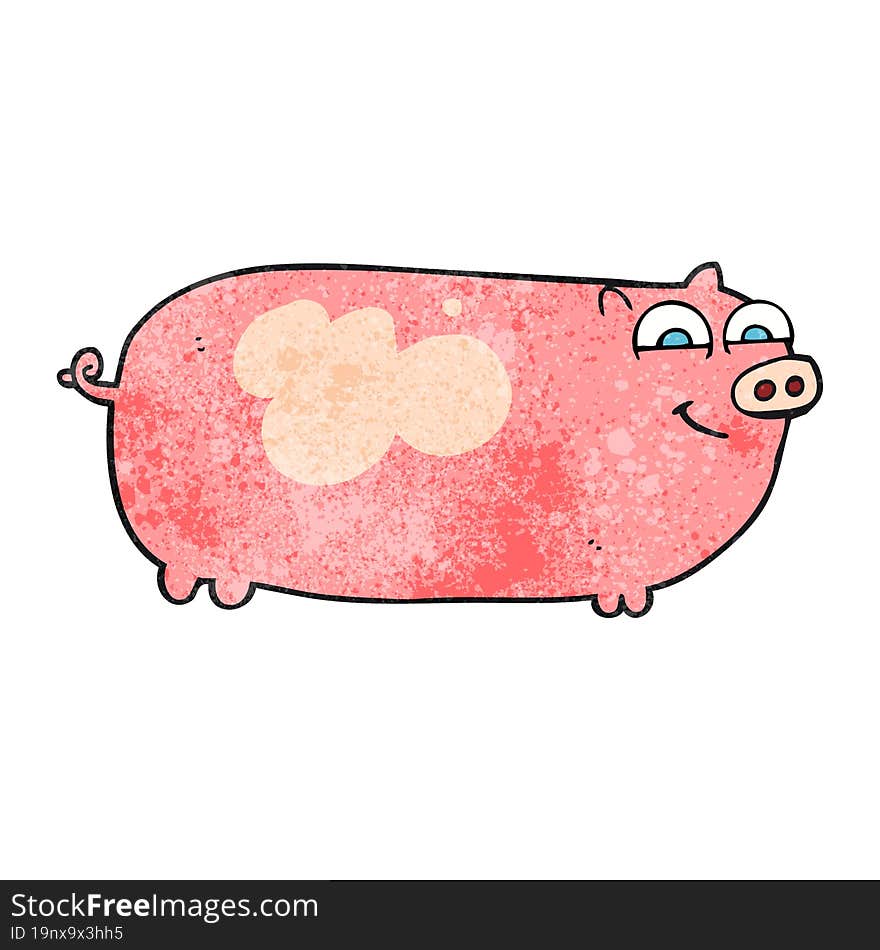 freehand textured cartoon pig