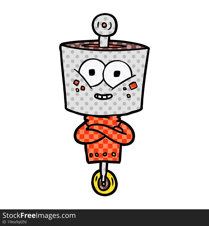 happy cartoon robot. happy cartoon robot