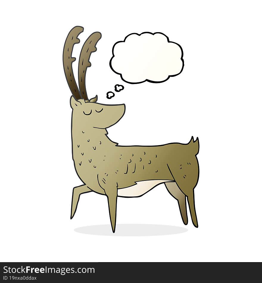 freehand drawn thought bubble cartoon manly stag