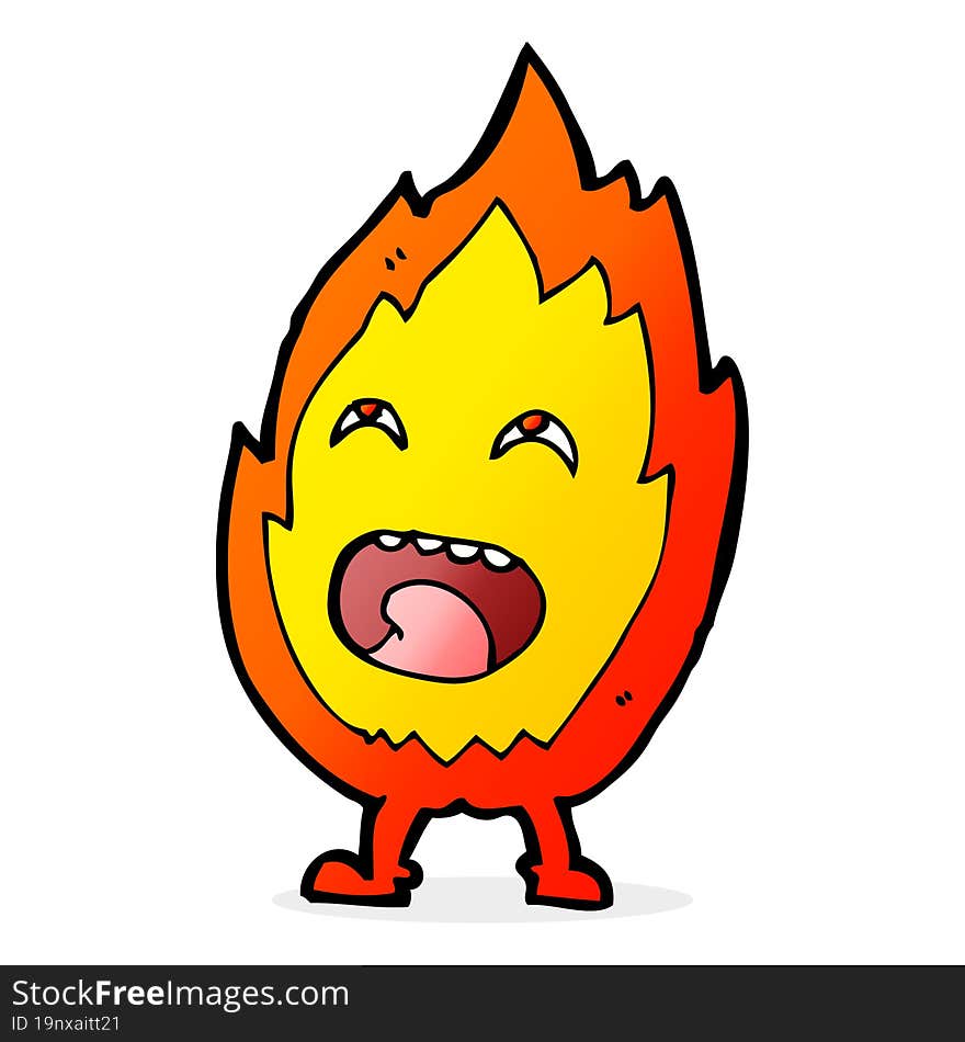 cartoon flame character