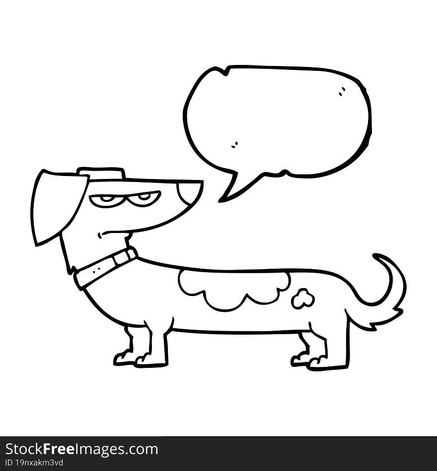 freehand drawn speech bubble cartoon annoyed dog