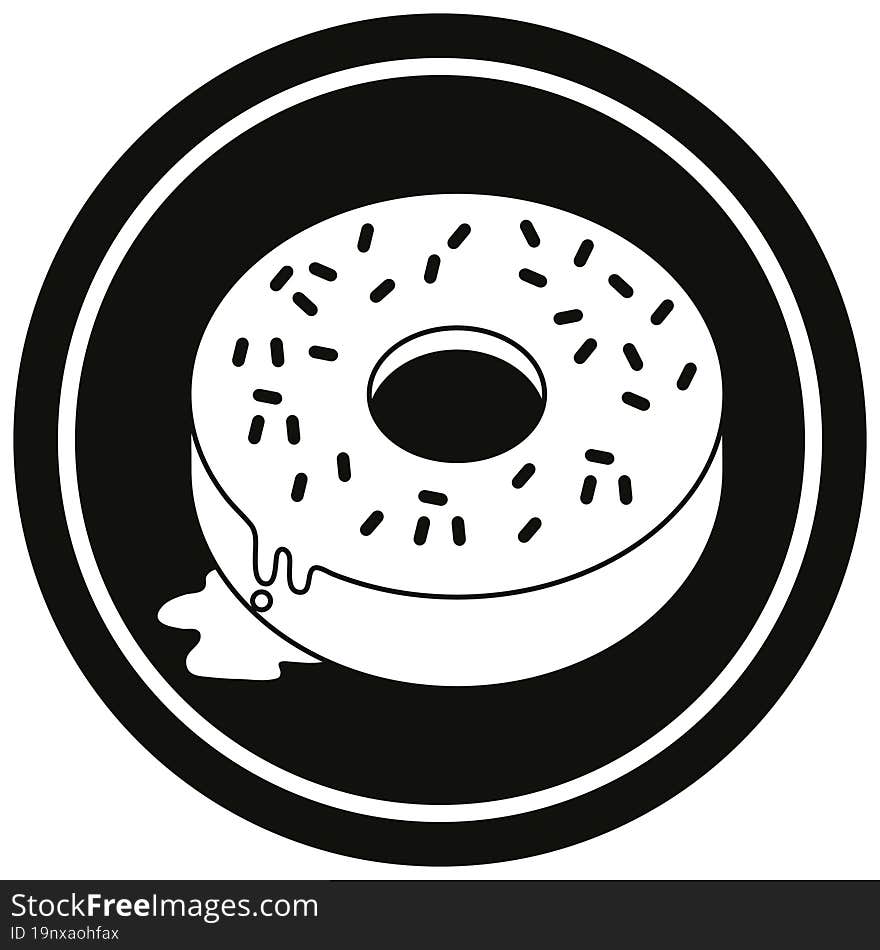 Tasty donut circular symbol