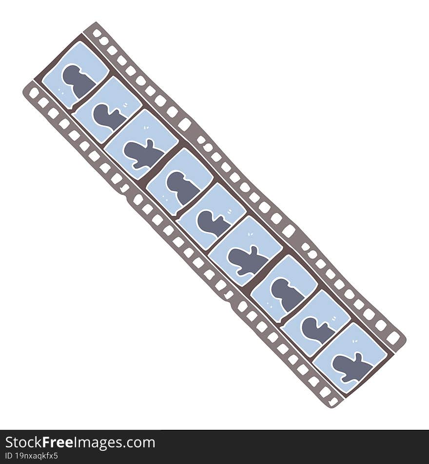 flat color illustration of film strip. flat color illustration of film strip