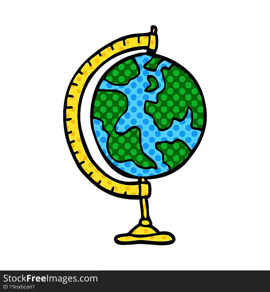 cartoon doodle globe