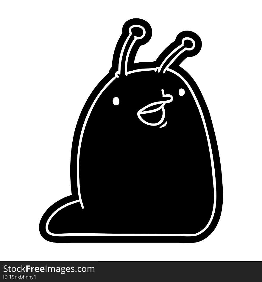 Cartoon Icon Of A Cute Kawaii Slug