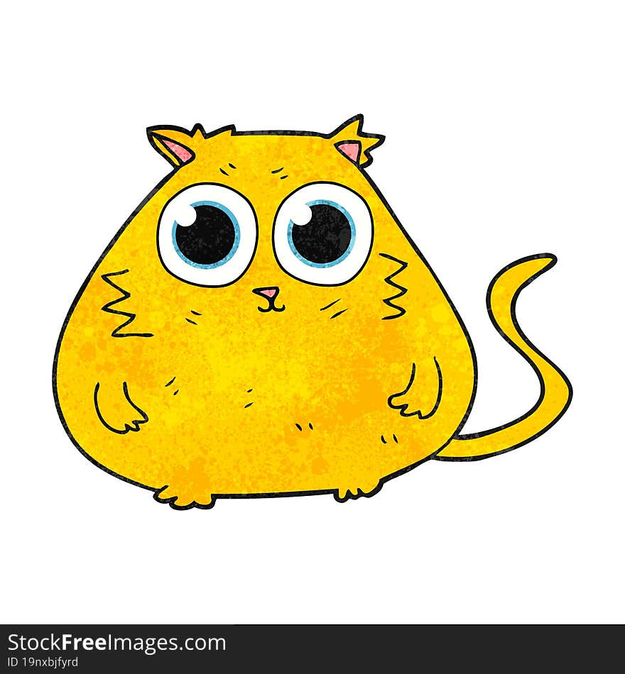 textured cartoon cat with big pretty eyes