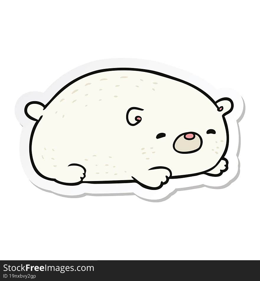 sticker of a cartoon polar bear