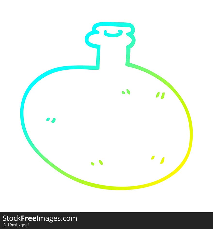 Cold Gradient Line Drawing Cartoon Big Old Jug